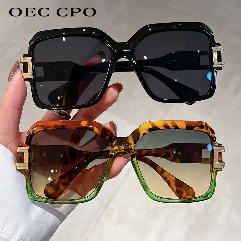 

OEC CPO Oversized Square Sunglasses for Men Punk Fashion Big Frame Vintage Goggle Sun Glasses Women Shades UV400 Outdoor Eyewear