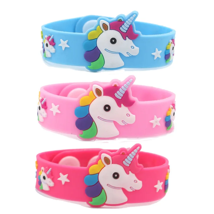 1PC Trendy Children Lovely Animal Unicorn Silicone Wristbands Rubber Bracelets Toys For Kids Boys Girls Adults Christmas Gifts