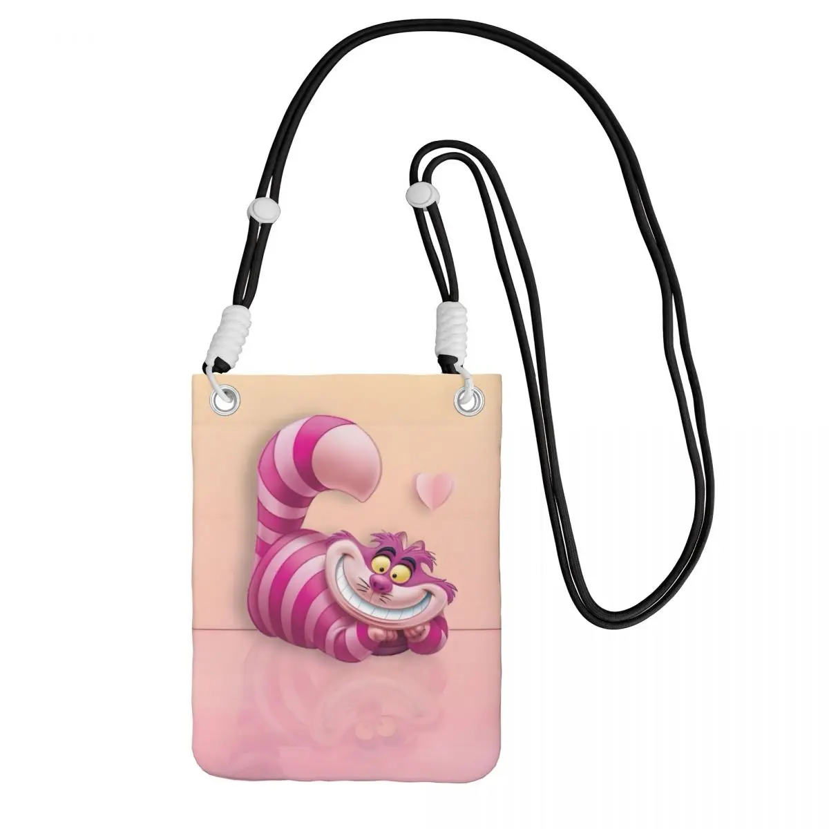 

Custom Cool Cheshire Cat Mobile Phone Bag Men Women Smiling Cat Shoulder Crossbody Bag City Walk Detachable Shoulder Strap