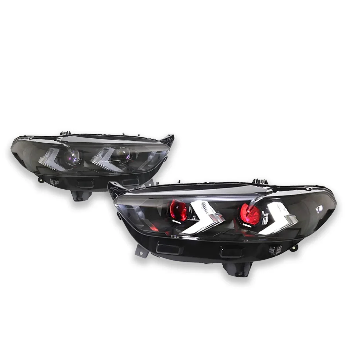 

Автомобильная фара для Ford Mondeo Red Demon Eye 2013-2016, обновление, модифицированная для нового динамического указателя поворота, автомобильная светодиодная фара в сборе