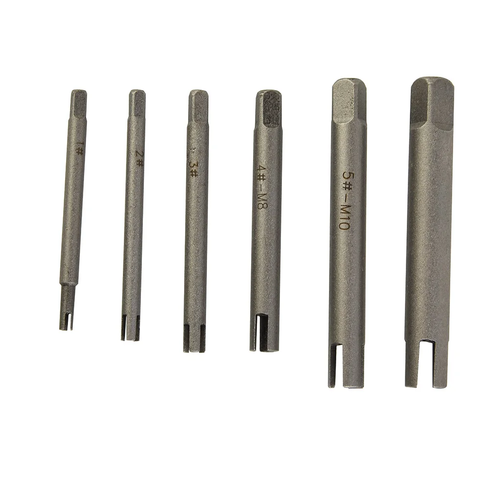 Damaged Screw Tap Extractor Broken Head Removal Hand Tool Remove Stripped M5, M6, M8, M10, 6Pcs Screw Removal Hand Tool