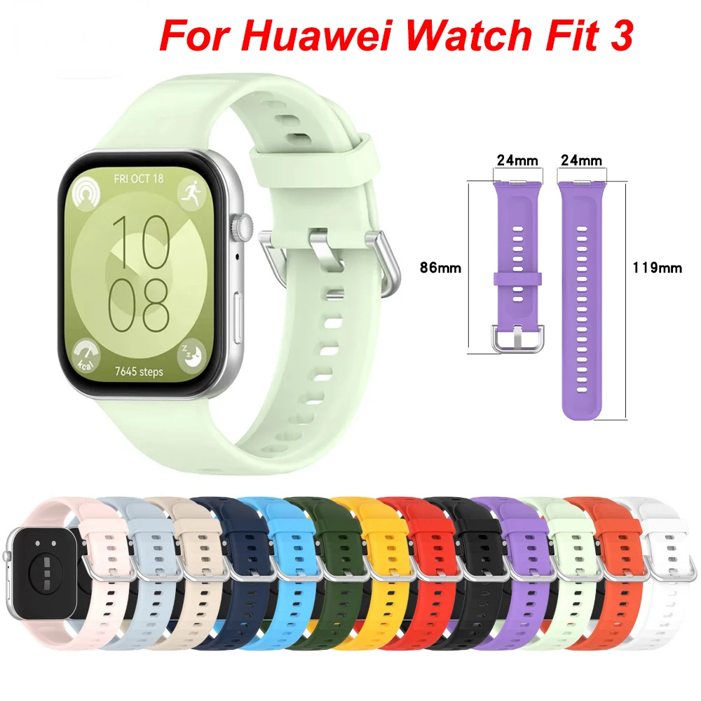 

Silicone Strap for Huawei Watch Fit 3 Breathable Sports Wristband for Huawei Watch Fit 3 Original Official Replacement Bracelet