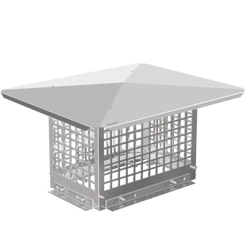 

Chimney Cap, 8\" x 13\" Flue Caps, 304 Stainless Steel Fireplace Chimney Cover, Adjustable Metal Spark Arrestor with Bolts Screws, Mesh Chimney Flue Cover for Outside Existing Clay Flue Tile