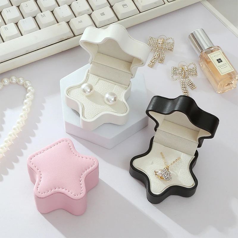 Portable Jewellery Box Mini Star Jewellery Storage Box Travel Compact Ring Valentine's Day Jewellery Packaging Display Case