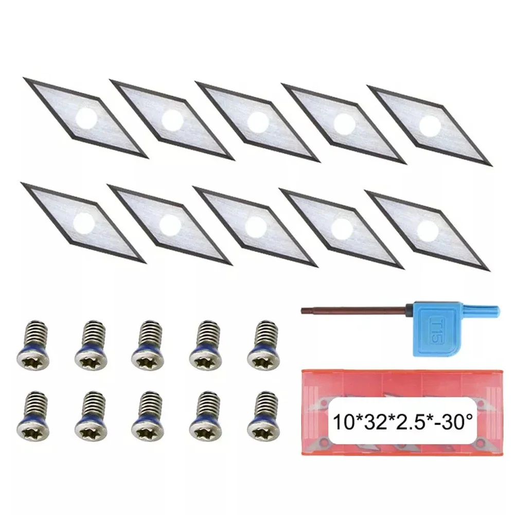 Tungsten Carbide Cutting Tools Set Includes Ten Inserts with Measurement 10 x 32 mm For Exceptional Performance