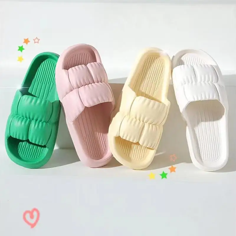 

Women Slippers Flat Lightweight Comfortable EVA Breathable Indoor Slippers Shower Summer 4 Colours 36-41