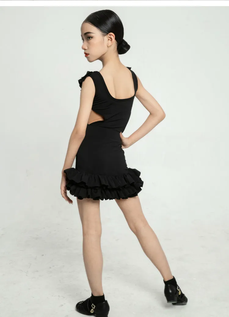 

Summer Girls High-End Latin Dance Training Outfit Children's Premium Practice Clothing Latin Dance Performance and Show Clothing
