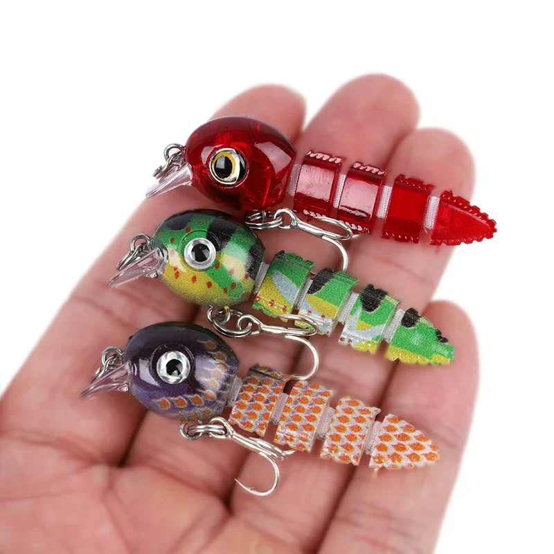 OUTKIT Wobblers Multi-Section Fishing Lure Minnow 5cm4g Joint Bait Swimbait Artificial Hard Bait Crankbait Trolling Bass Tackle