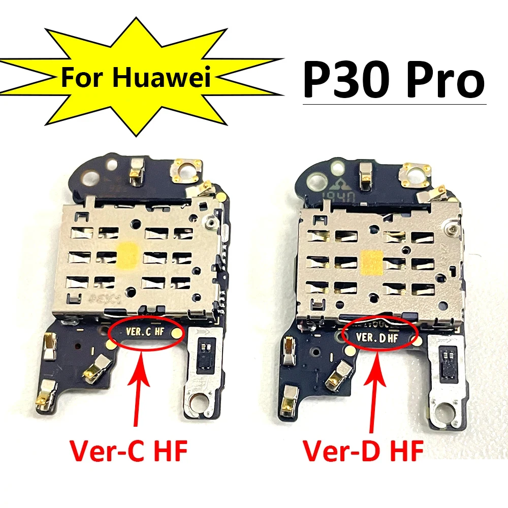 New For Huawei P30 Pro SIM/SD Card Reader SIM Holder Conecction Board with Microphone Replacement Parts