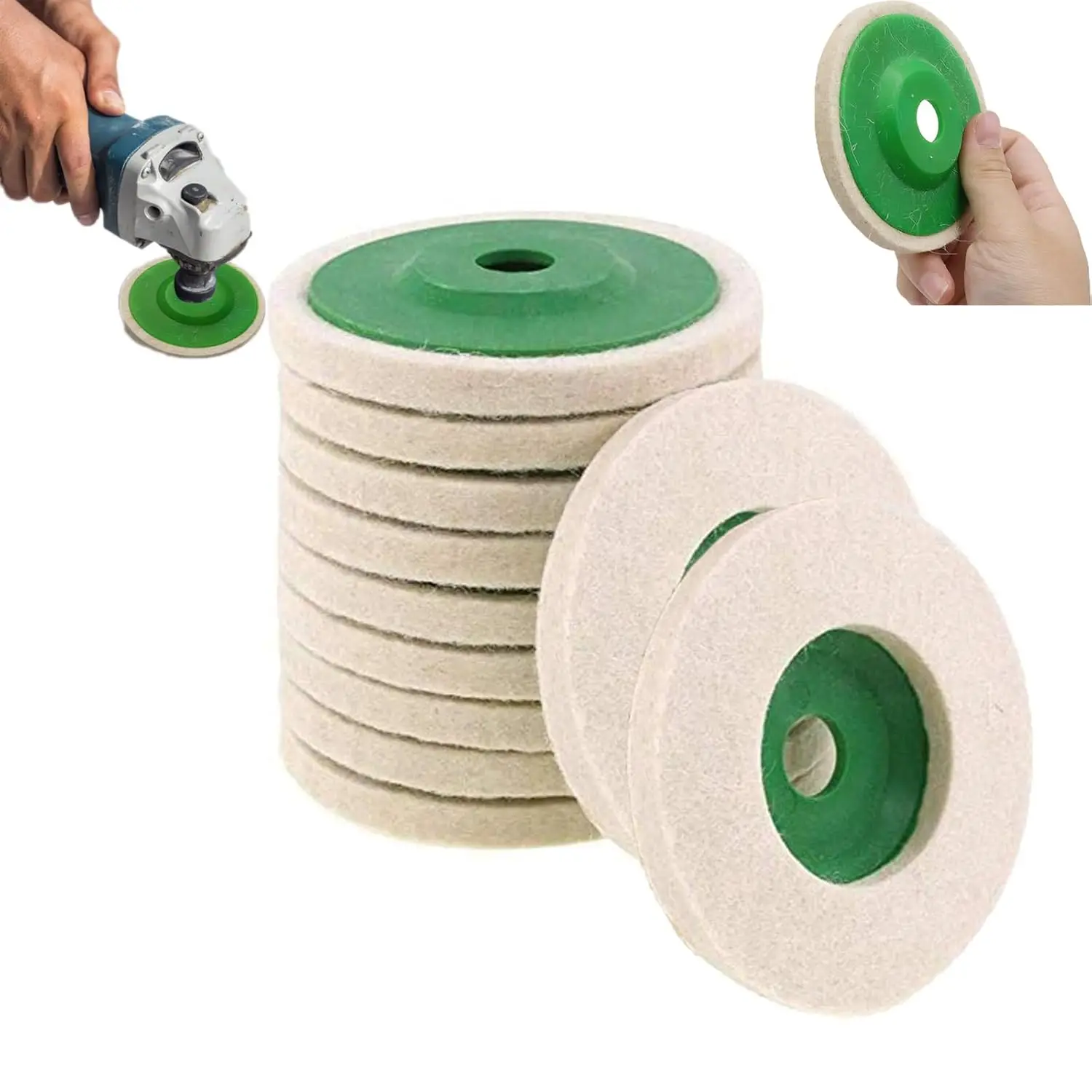 

12 шт., 100 мм, промышленный полировальный шерстяной круг, фетровый шлифовальный диск, 4 фута, удаление ржавчины из металла для угловой шлифовальной машины