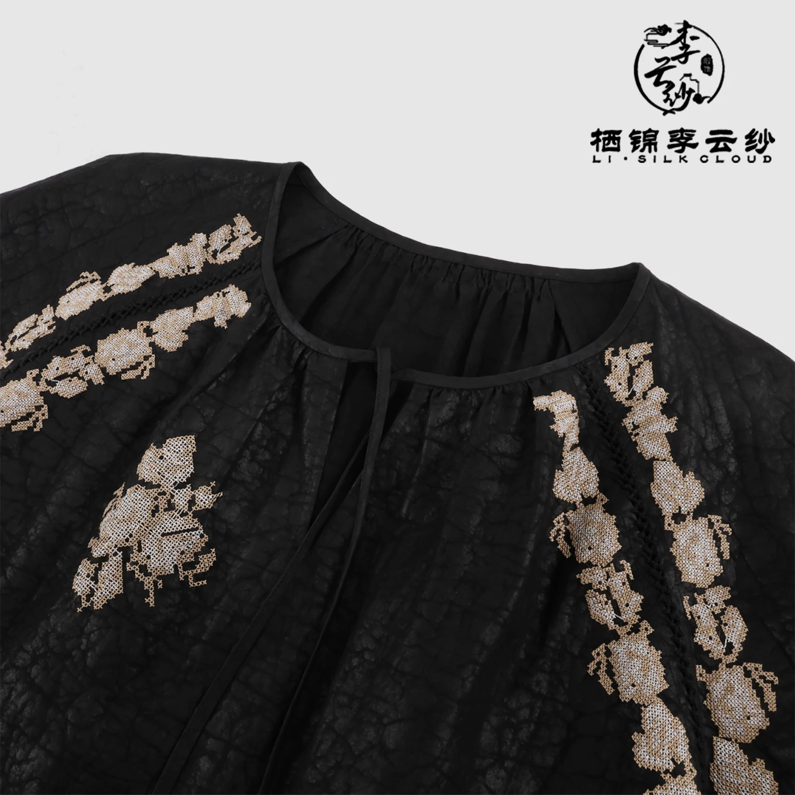 LI SILK CLOUD Elegant Autumn Xiangyunsha Silk Dress - 100% Mulberry Silk, Lustrous Sheen & Delicate Softness