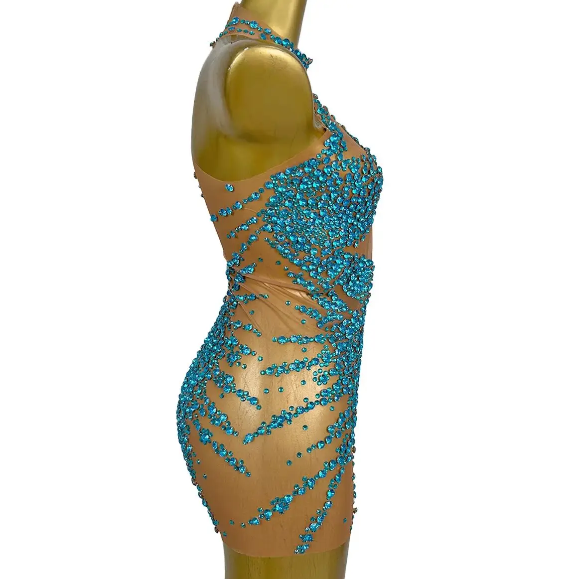 

Birthday Celebrate Party Tight Fitting Dress Spicy Girl Outfit Singer Club Stage Performance Wear Bodycon Evening Dress Huatuo