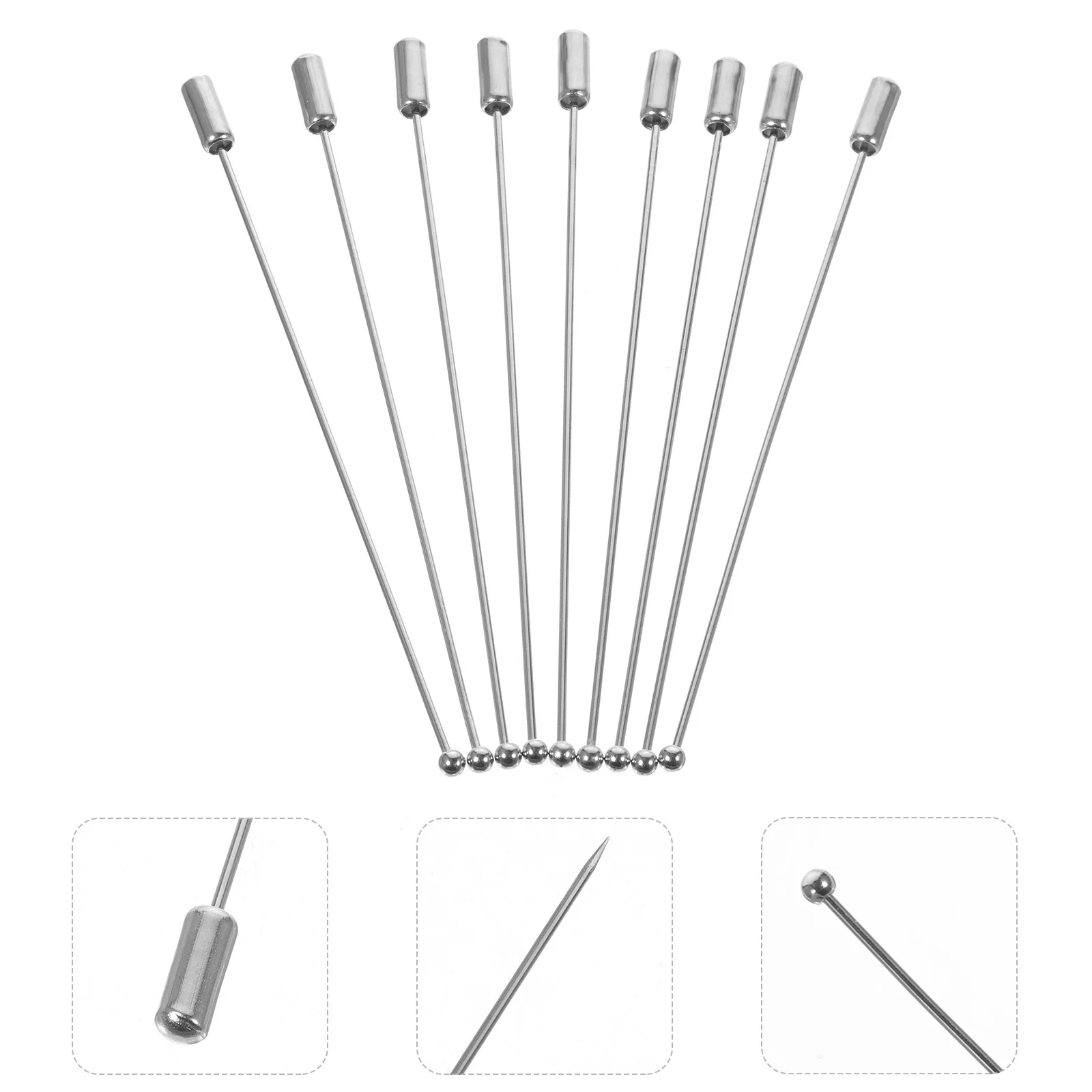 

20Pcs White K Brooch Pins 90Mm Metal Ball Head Stick Pins for DIY Crafts Corsage Boutonniere Jewelry Making Accessories