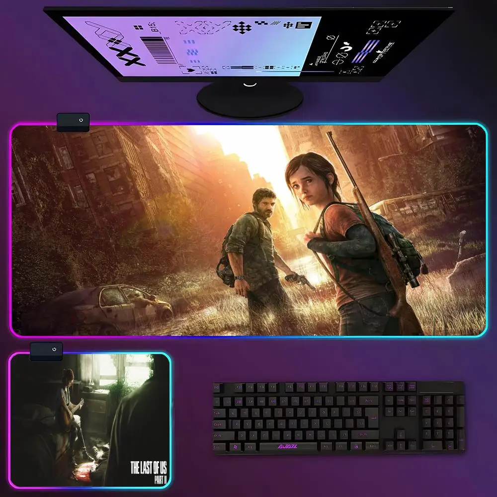 The Last of US Mouse Pad RGB Luminous 700X400mm Large Table Pad Encrypted Anti Skid Super Large Mouse Pad