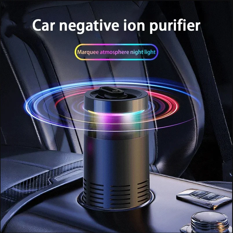 2026 New Car Air Purifier, A Negative Ion Ambient Light Car Air Purifier For Removing Formaldehyde And Odors Inside The Car