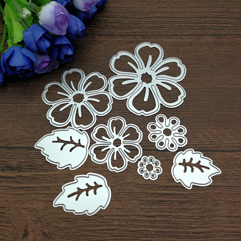 8pc blume frühling blatt METALL SCHNEIDEN STIRBT Schablone Scrapbooking Fotoalbum Karte Papier Präge Handwerk DIY