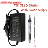 OLED T12 75W Mini Electric Soldering Iron Adjustable Temperature Portable Solder Welding Station K Tip w/ power supply not SH72