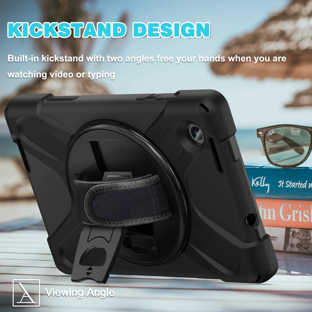 

Чехлы для планшета Lenovo Tab M8 4-го поколения 4 Gen4 TB 301XU 300FU 2023, чехол Fundas с вращающимся ремешком на руку, подставка для ПК, силиконовый корпус