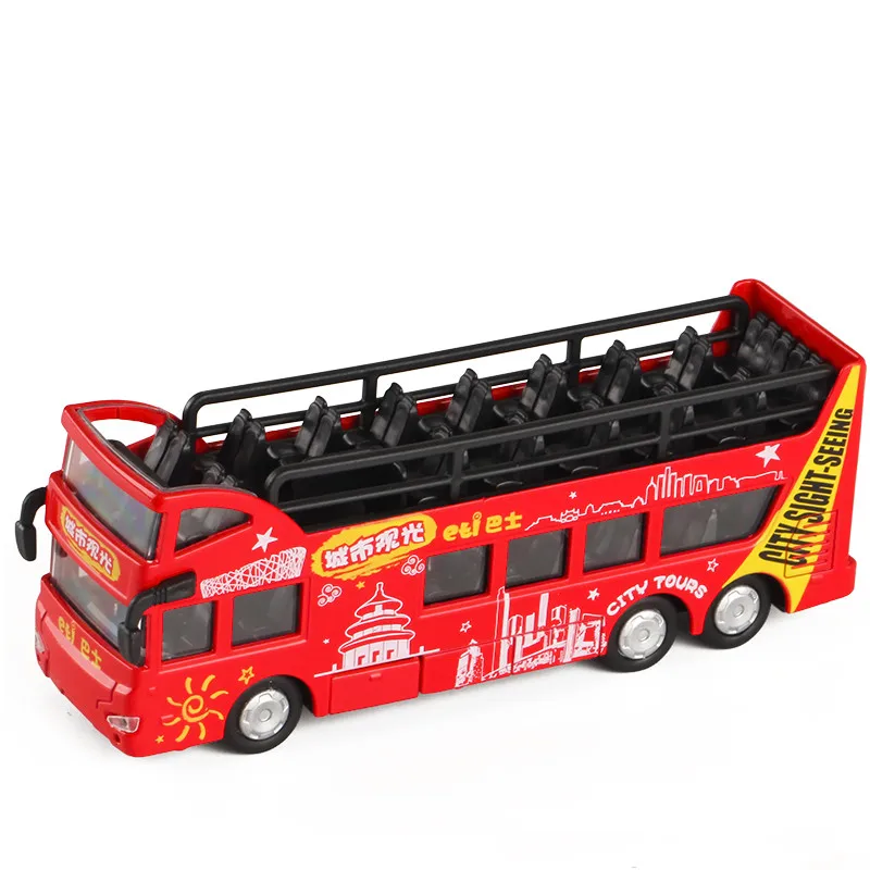 Legierung zurückziehen Retro Hong Kong Doppel deck Bus Modell, Cabrio Reisebus Spielzeug, simulierte Kinderspiel zeug, Großhandel