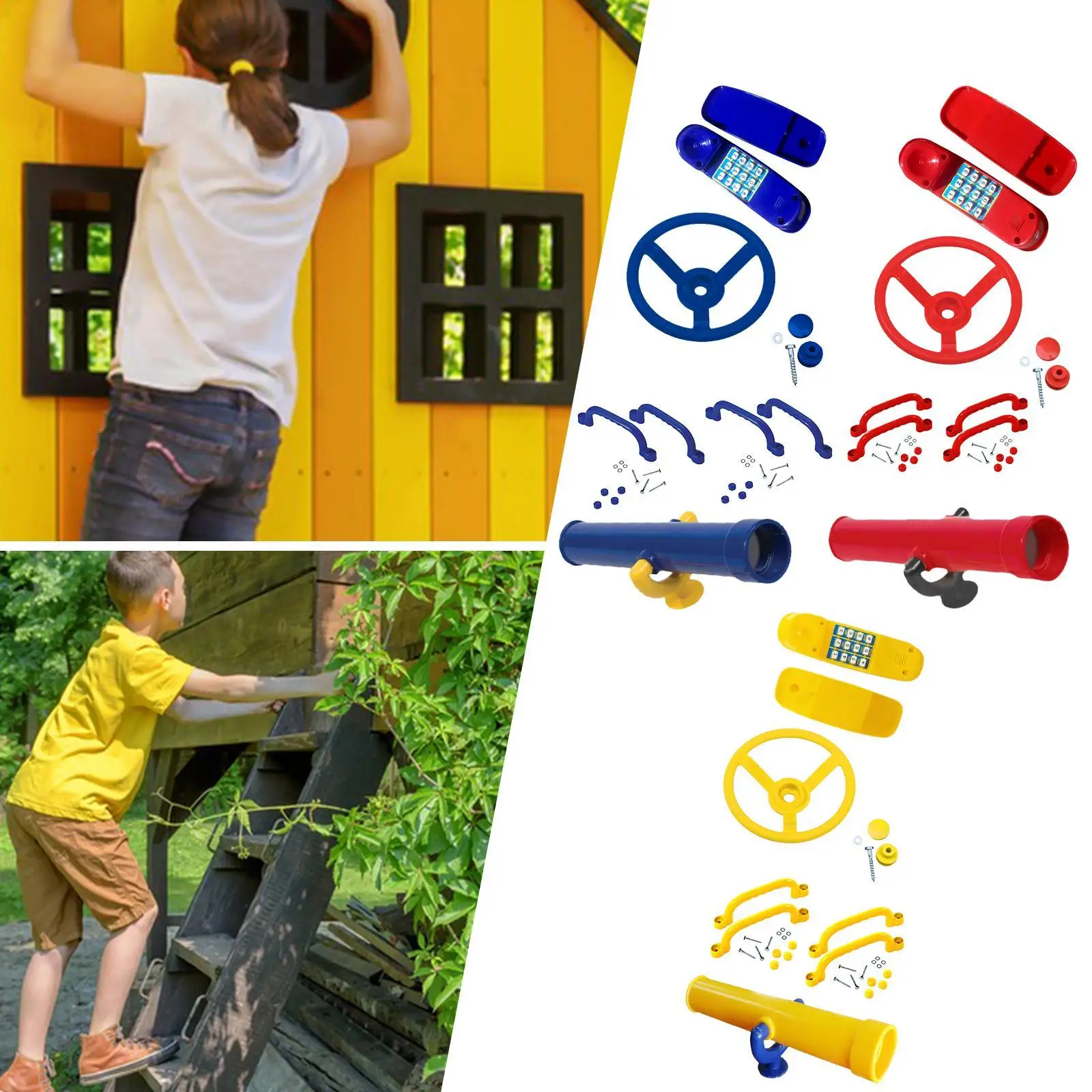 Kids Playground Toy, Steering Wheel Child Climbing Frame Kits,