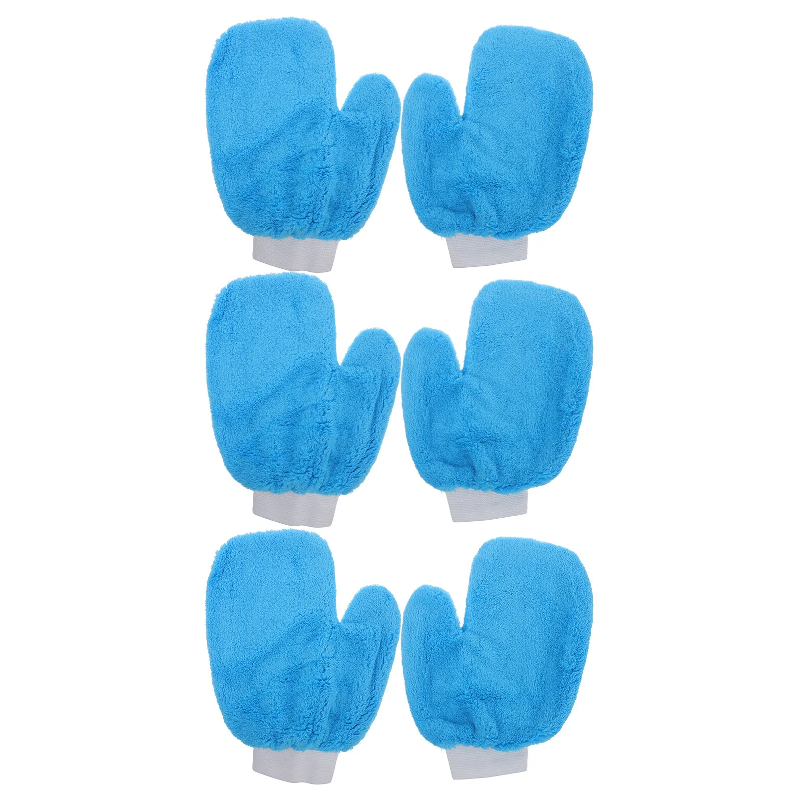 6Pcs Car Wash Gloves Coral Fleece Ultra Soft Scratch Free Auto Detailing Cleaning Mitts for Car Polishing Window Furniture