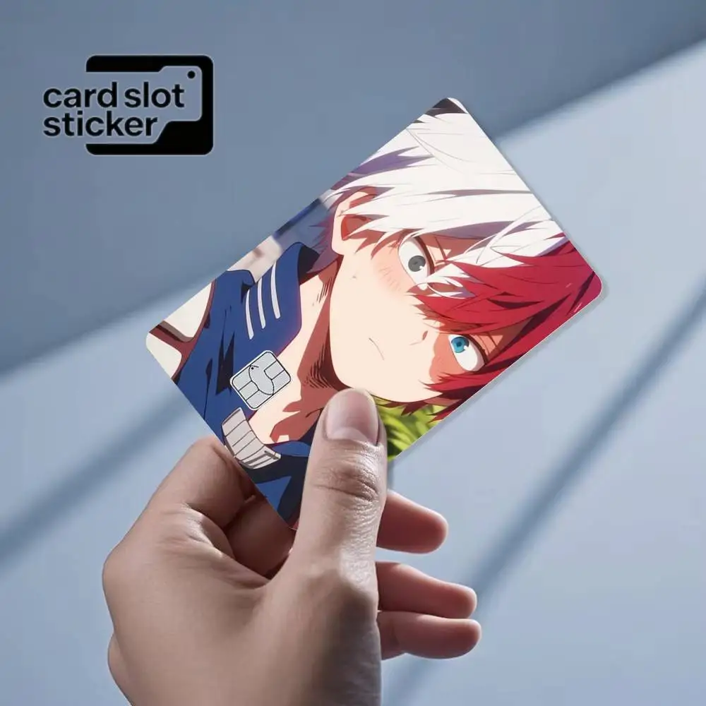 Cartoon Shoto T-Todoroki Cool  Credit Card HD Stickers Game Card Decal Small Chip Waterproof Sticker Gift