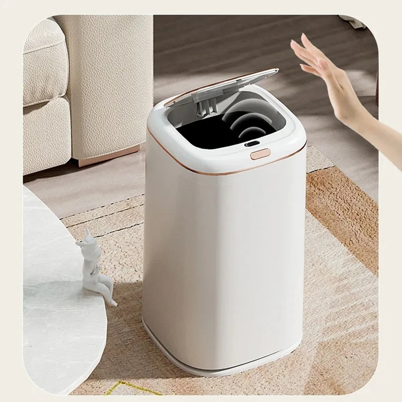 20/24/35/40L Smart Sensor Trash Can Large Capacity Induction Trash Bin Electric Touchless Wastebasket For Kitchen Bathroom