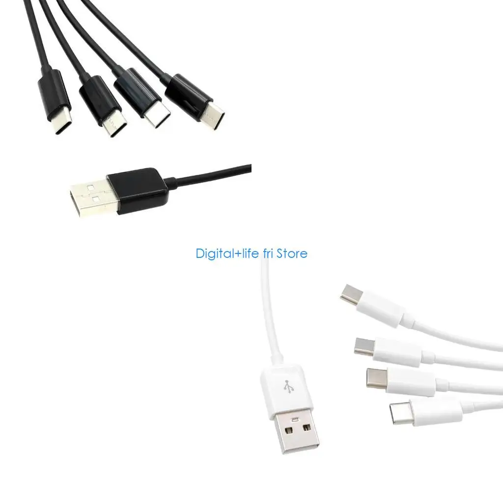 E06D USB to Type C Power Cord Multi Port Cable for Mobile Phones and Tablets
