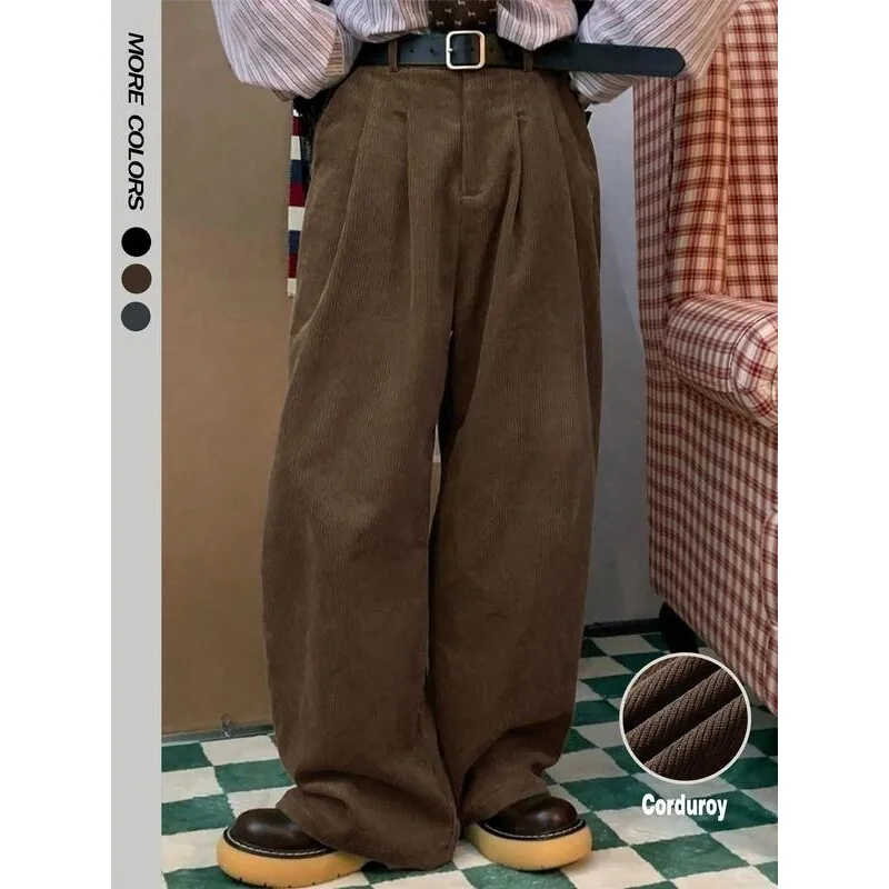 

Neutral Style Wide Leg Jeans Casual Pants Coffee Color Cross-Border Neutral Waist Other Material 100% Spring Season