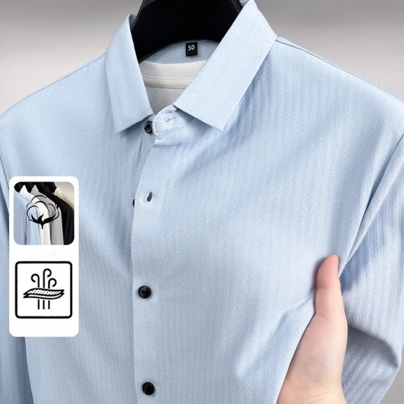 

Мужская классическая рубашка с длинными рукавами без морщин и без следов Pressing Tech ​ ​ Удобная смесь хлопка (52% хлопок) ​ ​ | ​ ​ Размеры M-3XL