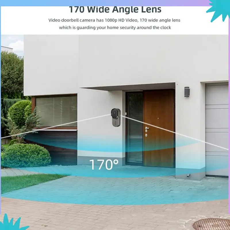 ABZW 2MP Wi-Fi 1080P умный дверной звонок Tuya Life APP IP65 водонепроницаемый широкий обзор аудио-видеодомофон дверной звонок