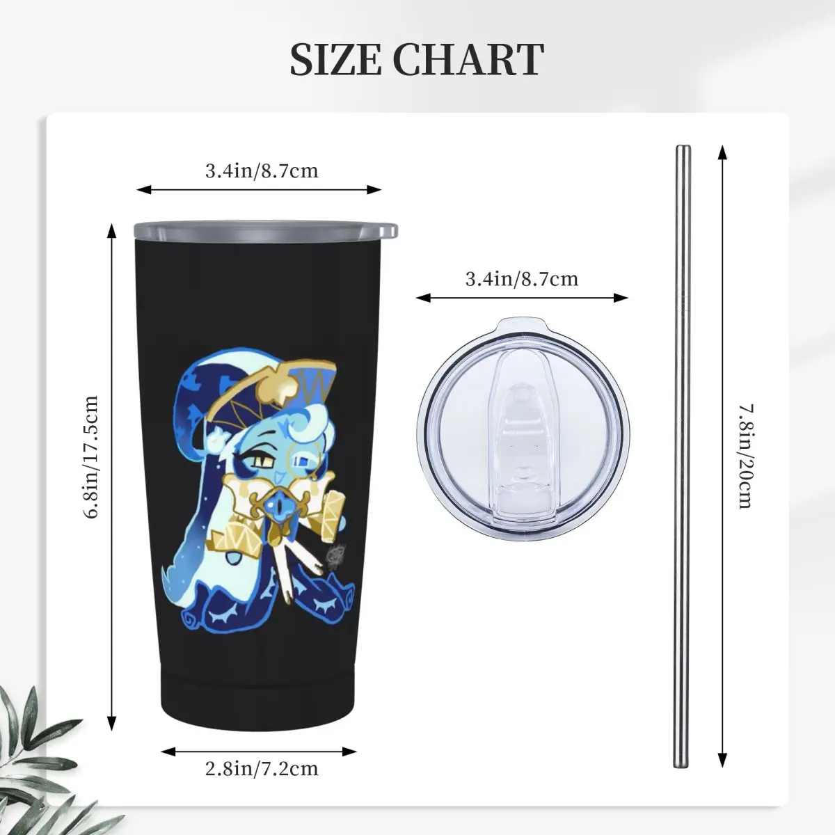 Shadow Milk Cookie Run Kingdom Stainless Steel Tumbler Vacuum Insulated Mug Thermal Cold Bottle Straw With Lid 20oz
