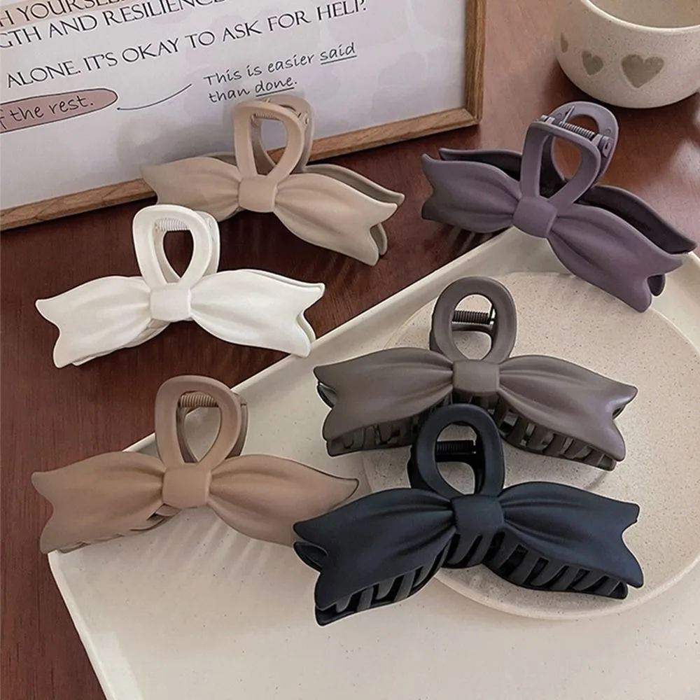 New 12.5cm Bow Hair Clip Minimalist Bowknot Korean Hair Claw Clip Hairpin Elegant Shark Clip Exquisite Hair Accessories