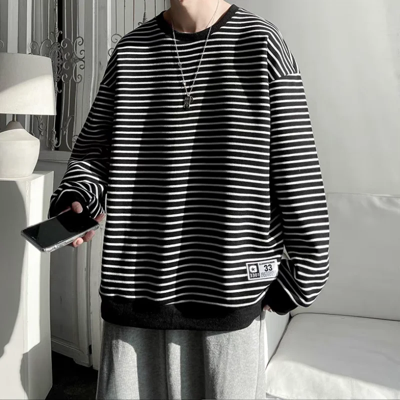 Autumn Winter Tops T-Shirts Trend Round Neck Fashion New Comfortable Long Sleeve Comfortable Solid Color