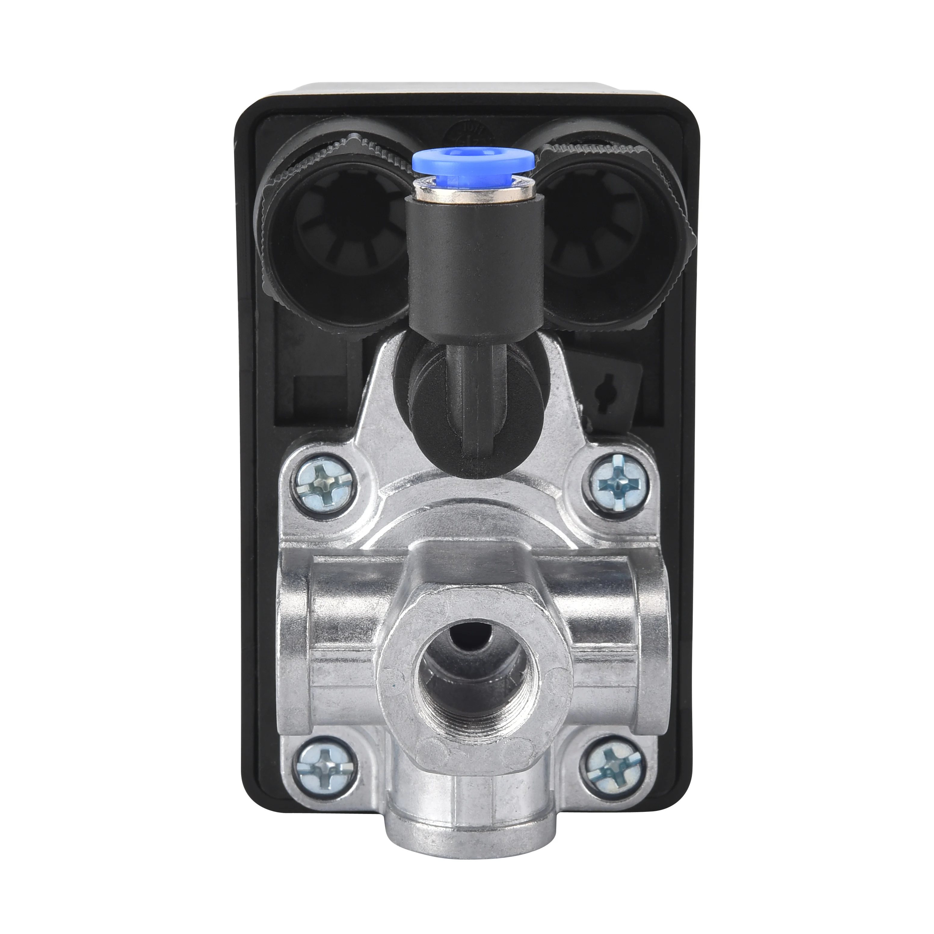 엘보우 퀵 플러그 180 ° 회전식 인터페이스 공기 압축기 압력 스위치 90-120psi 4포트 전기 공기 압축기 도구 액세서리