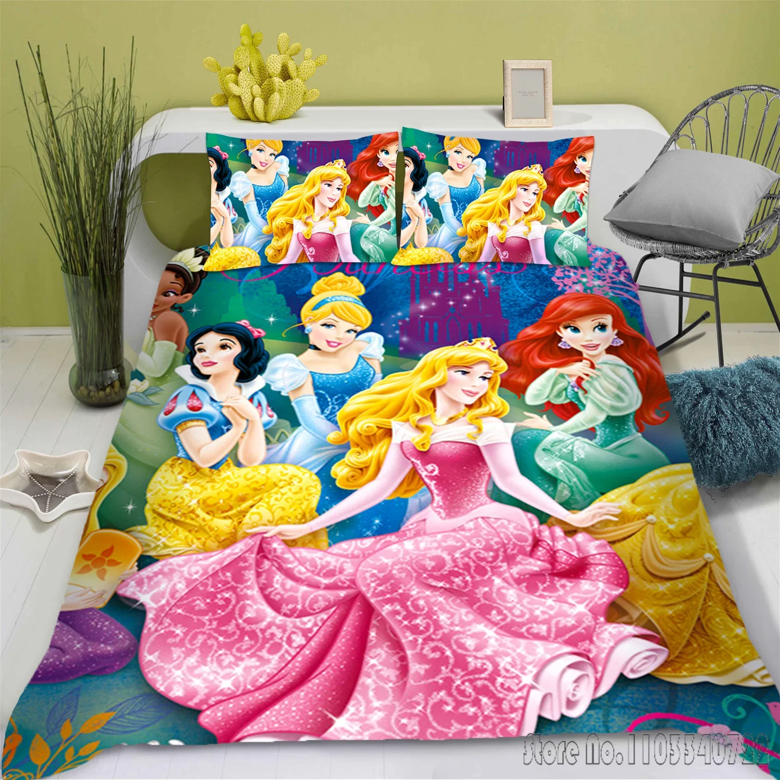 

Princess Quilt Love Child Duvet Cover Set HD Comforter Cover Bedclothes for Kids Bedding Sets Bedroom Decor