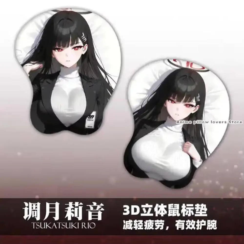 

Tsukatsuki Rio Blue Archive 3D силикагель коврик для мыши подставка для запястий клавиатура игры аниме настольный игровой коврик подарки