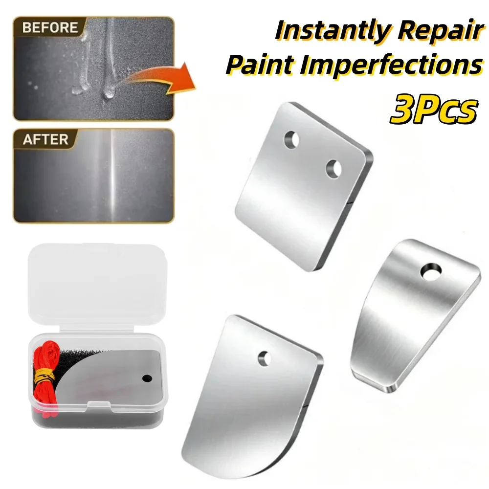 3pcs Car Polishing Point Repair Scraper Kit for Sagging Varnish Paint Removal Film Cleaning Hard Surface Stains Dust Treatment