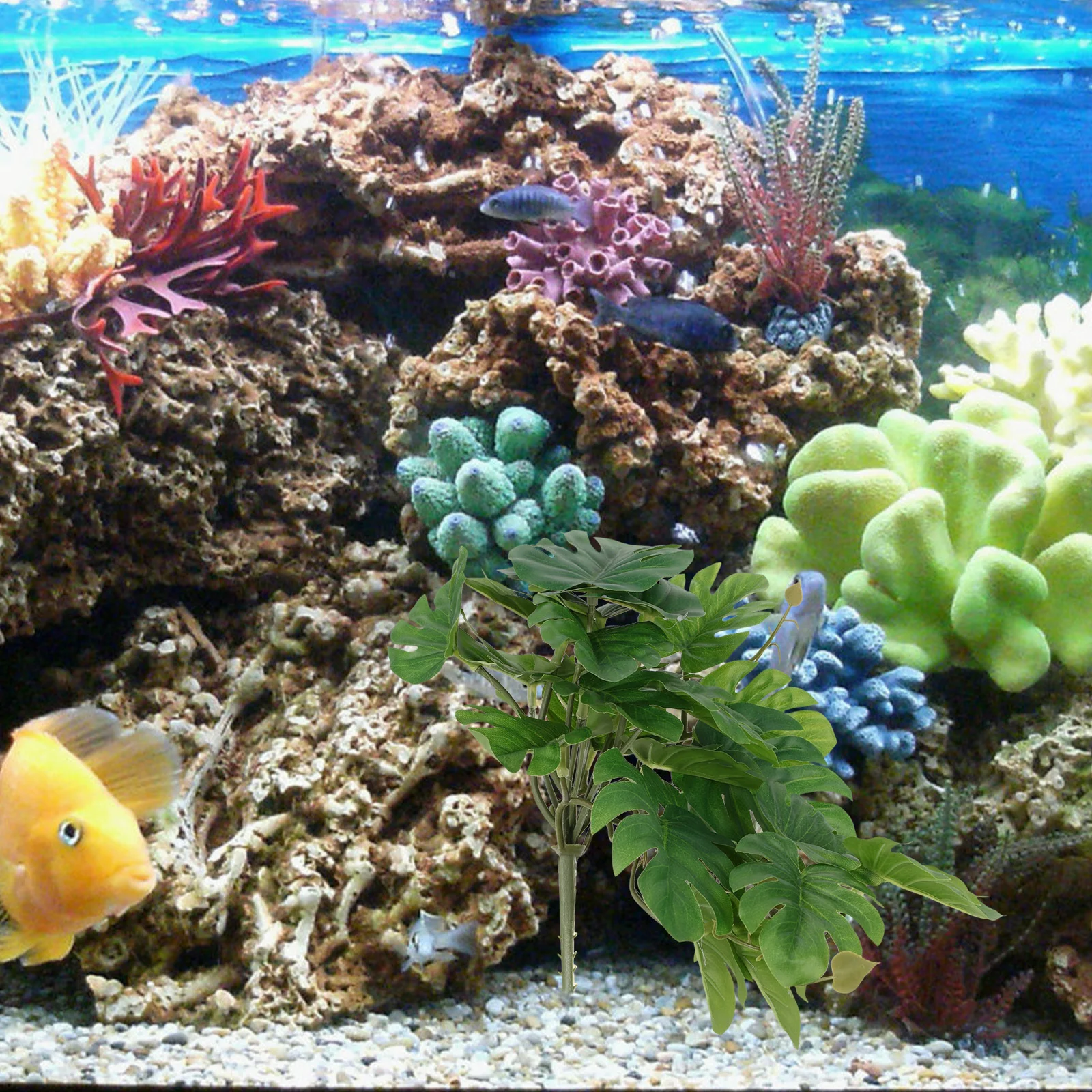 

Plastic Plants for Fish Tank Aquarium Decor Artificial Plants Reptile Terrarium Landscape Natural Environment Safe Non Toxic