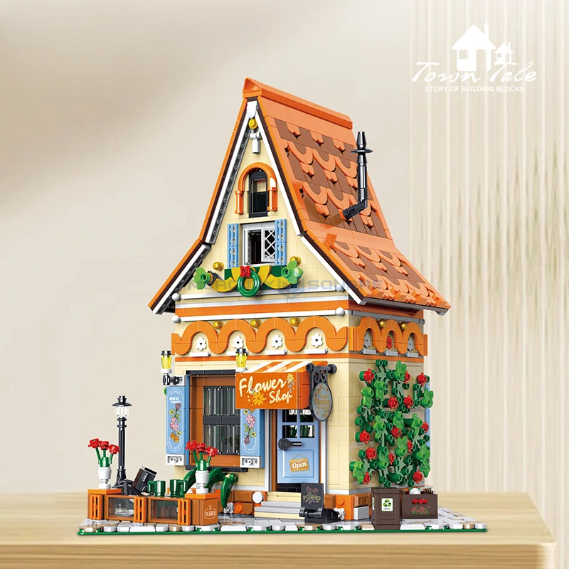 Florist Magic Flower Workshop Model Building Blocks MOC 33206 Medieval Cottage  House Architecture Bricks Ideas Toy Gift Kids