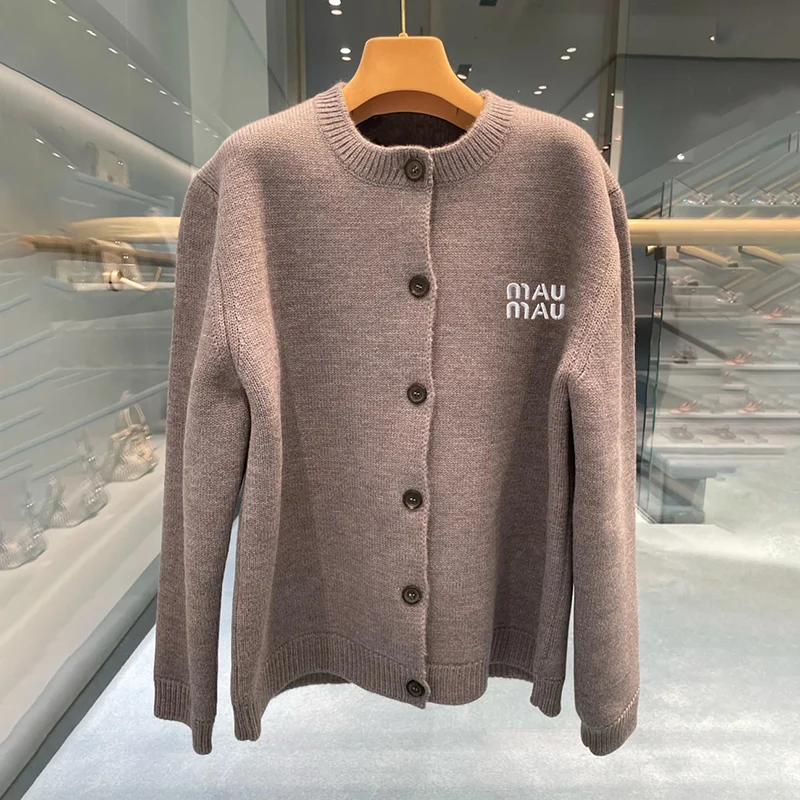 

Вязаный кардиган премиум-класса Jaet с вышивкой букв School Sle Молодежная верхняя одежда для девочек Long Sve round Ne Butto...