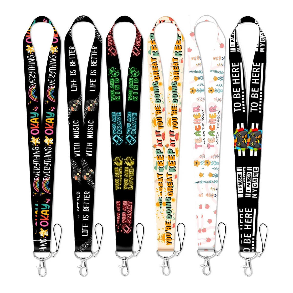 

Life Is Better Rope Strap Keychain Quotations Neck Lanyard For Cars Motorcycles Keys Anti-Lost Hang Rope Accessories Gifts