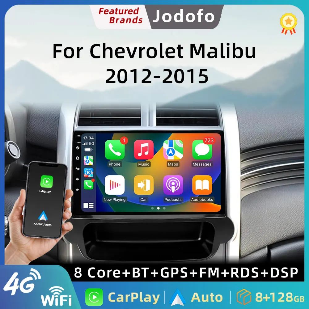 Jodofo Android 12 Smart Car Radio For Chevrolet Malibu 2012-2015 Stereo Audio Video Player Autoradio GPS Navigation Head Unit 