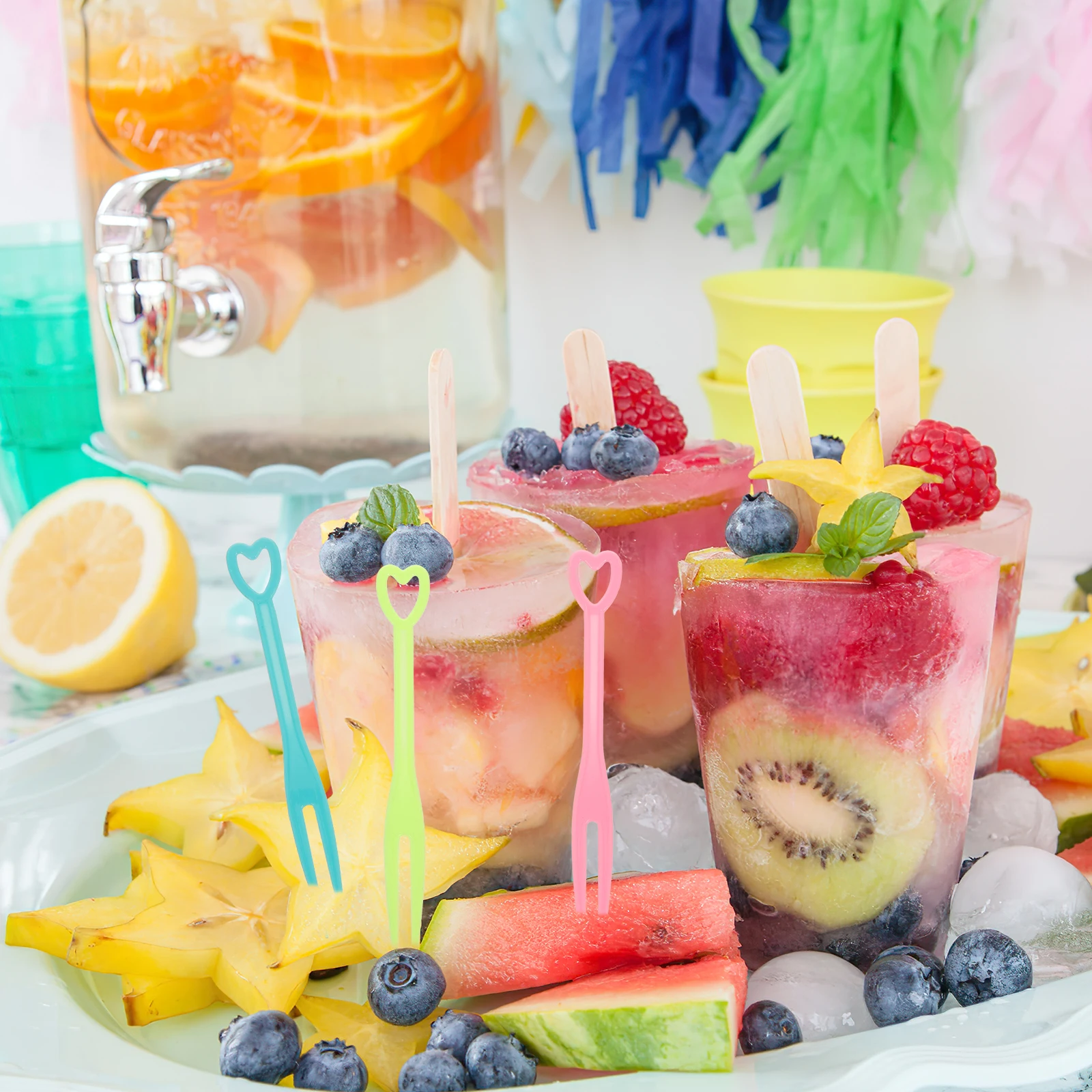 

500pcs Fruit Reusable Mini Dessert Forks For Bento Box Party Appetizer Serving Utensils Small Fruit Picks Cake Forks