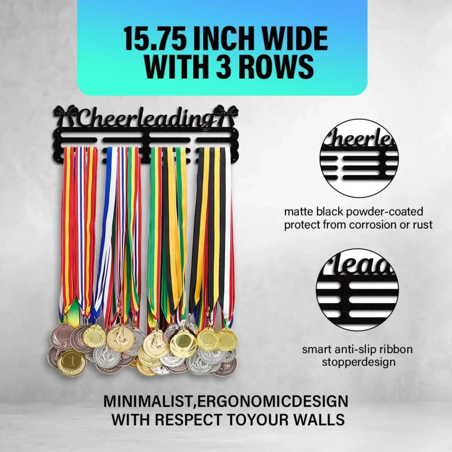 1pc Cheerleading Themed Medal Hanger, Tiered Wall Rack with Butterfly Design for Medals & Ribbons