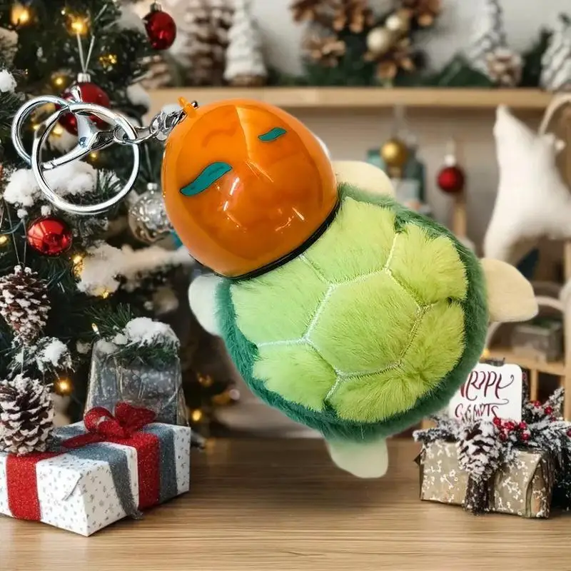 Pendentif en peluche porte-clés de décoration de sac; Ornement de décoration animale de voiture de casque de tortue de mer