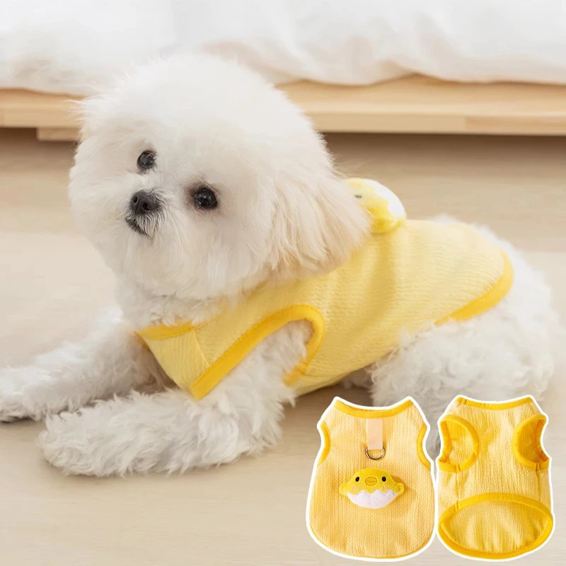 

Cute Three-dimensional Chick Dog Leash Vest Small Dog Thin Breathable Two-legged Clothes Bichon Frise Cartoon Clothes