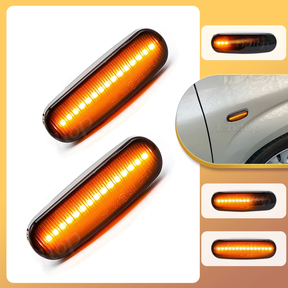 Luz LED de posición lateral dinámica para Fiat Panda 169 Grande Punto Inkl Evo Doblo Fiorino Linea Idea Lancia lámpara repetidora de señal de giro