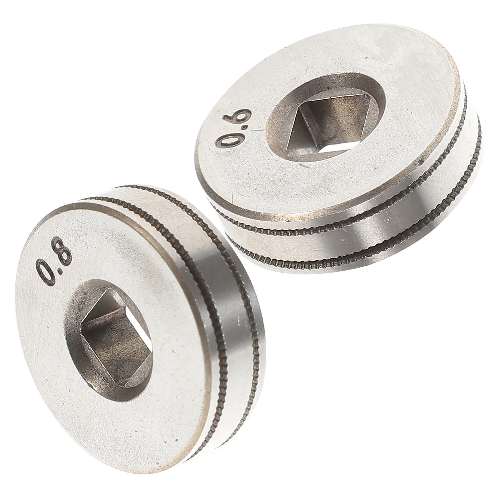 2Pcs Welder Wire Feed Drive Steel Roll Wheel 06 08 Welding Machine Wire Feed Roller Replacement Parts Roll Wheels