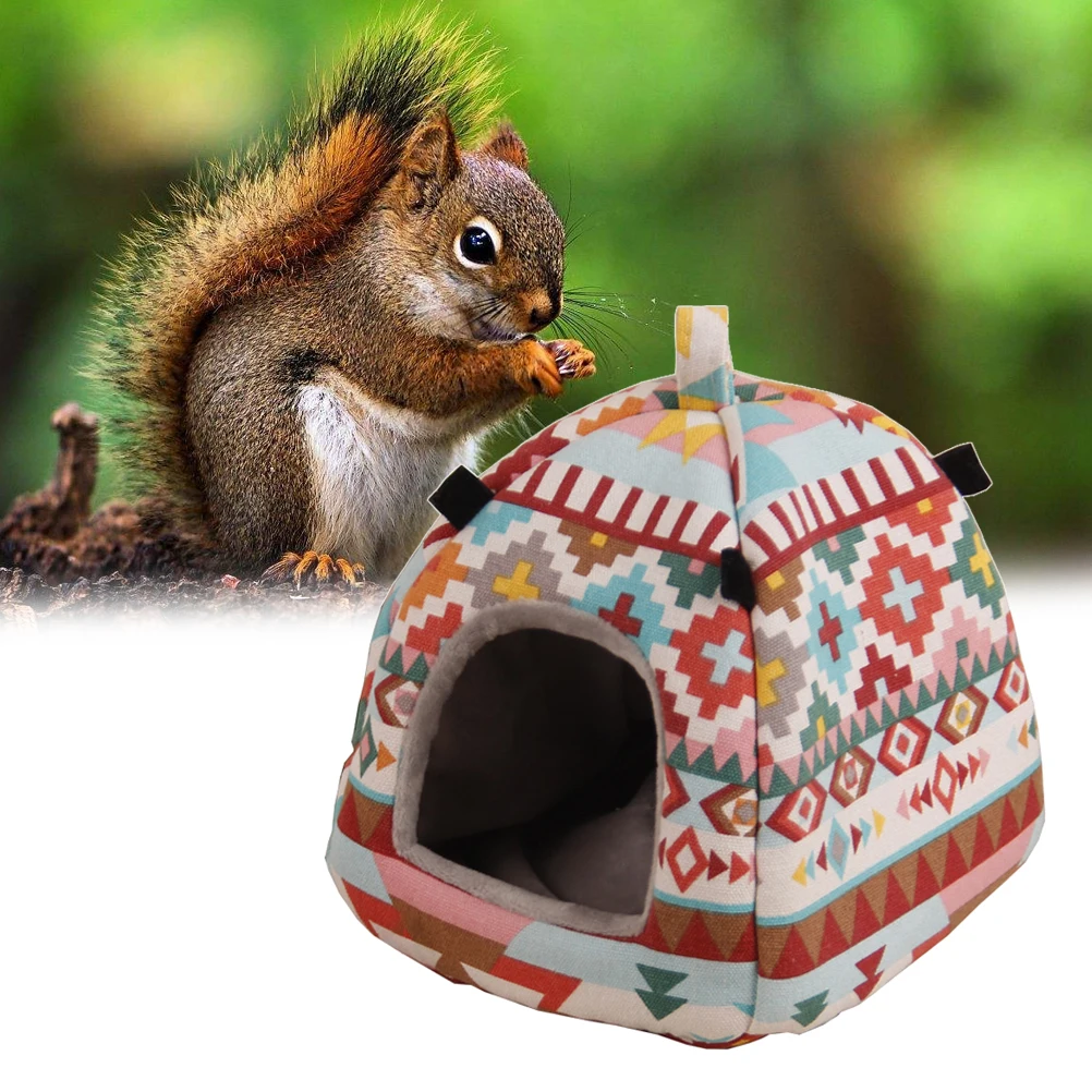 

Warm Pet Nest Size S Cozy Canvas Small Animal Bed For Hamster Hedgehog Squirrel Mice Rats Mini Camping Tent House For